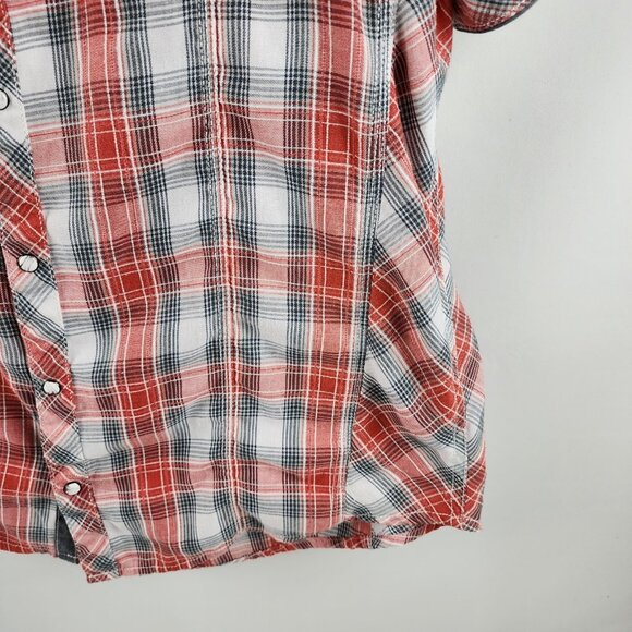 BKE Shirt Men XL Multi Plaid Pearl Snap Standard Fit S/S Button Up - Picture 4 of 6